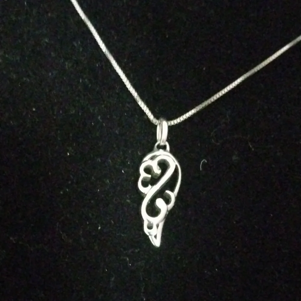 Vintage Sterling Silver... Jane Seymour Open Heart Angel Wing Necklace.... - Picture 1 of 2